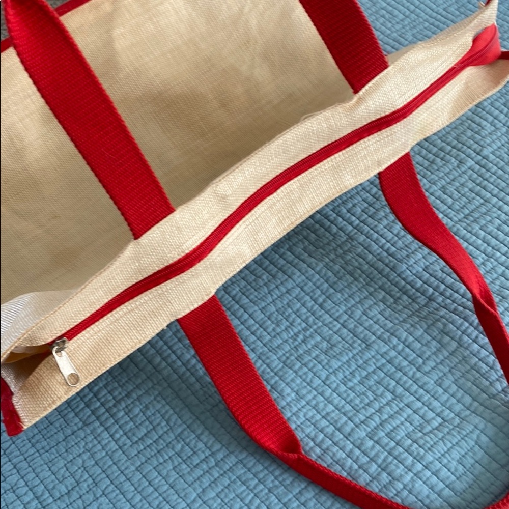Marc Jacob’s woven Tote Bag with Red Handles - Picture 6 of 8